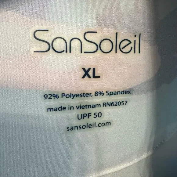 SanSoleil 1/4 Zip Golf Pullover women's XL UV 50 Cooling Mesh Vista Blue Print - Picture 11 of 12